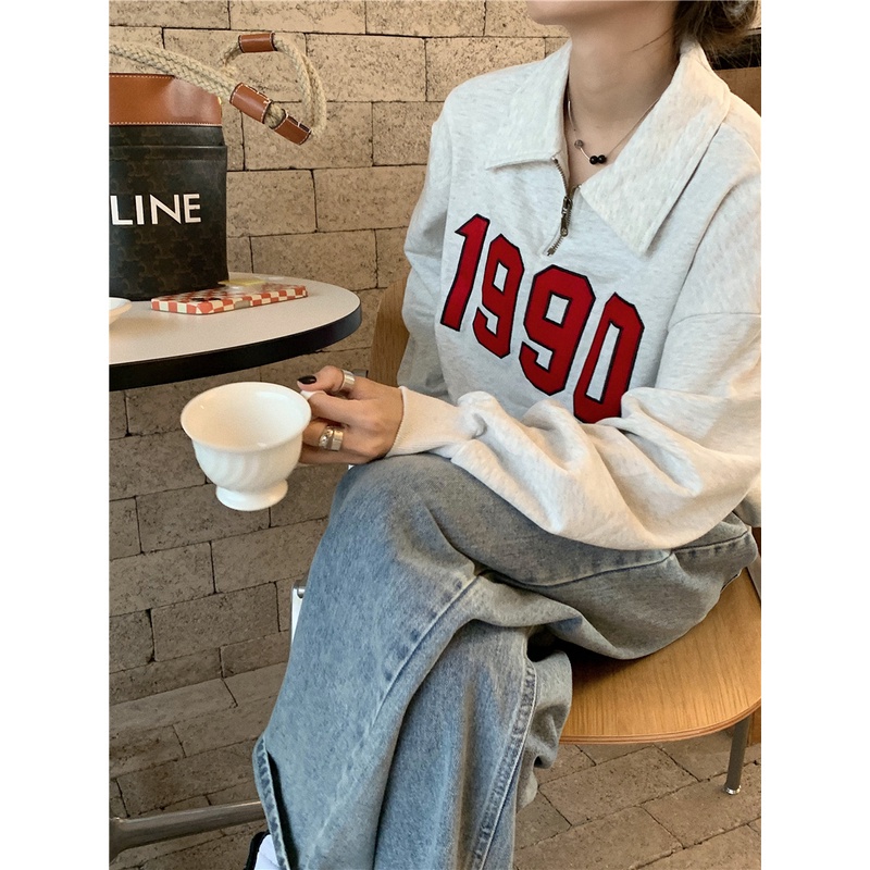 Áo thun dài tay cổ bẻ phong cách Hàn Quốc trẻ trung dành cho nữ | BigBuy360 - bigbuy360.vn