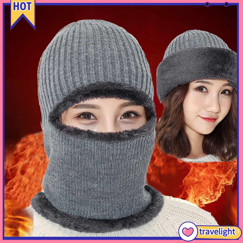 [Travelight] Mũ Beanie Dệt Kim Lót Lông Cừu Dày Dặn Giữ Ấm Chống Lạnh Không Vành Co Giãn Thoải Mái Chống Lạnh Thoải Mái Mặc Hàng Ngày