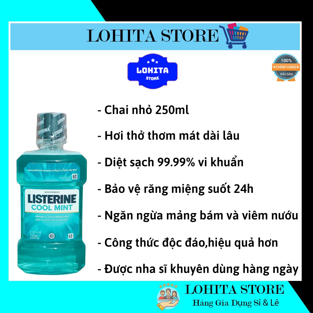 Nước súc miệng Listerine chai 250ml / 750ml