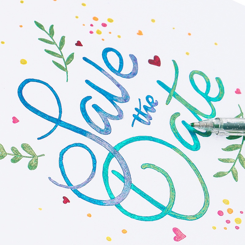 Bút nhũ kim tuyến bắt sáng viết thiệp 8 màu đáng yêu MS: B126