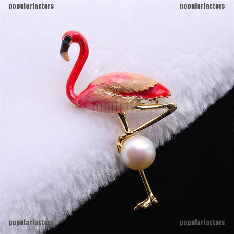 Ghim Cài Áo Hình Chim Hồng Hạc Thời Trang Unisex