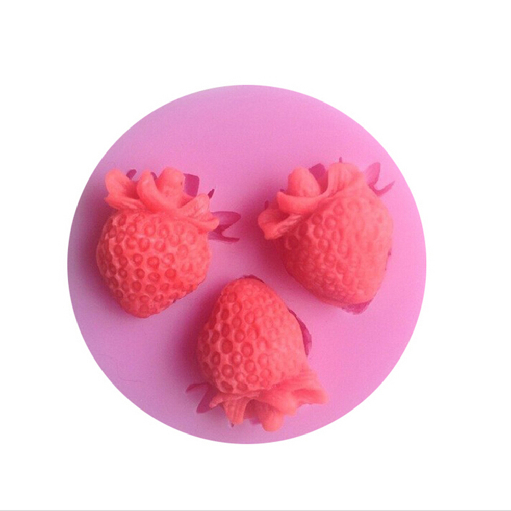 Khuôn Silicone Tạo Hình Quả Dâu Tây Dùng Trang Trí Bánh