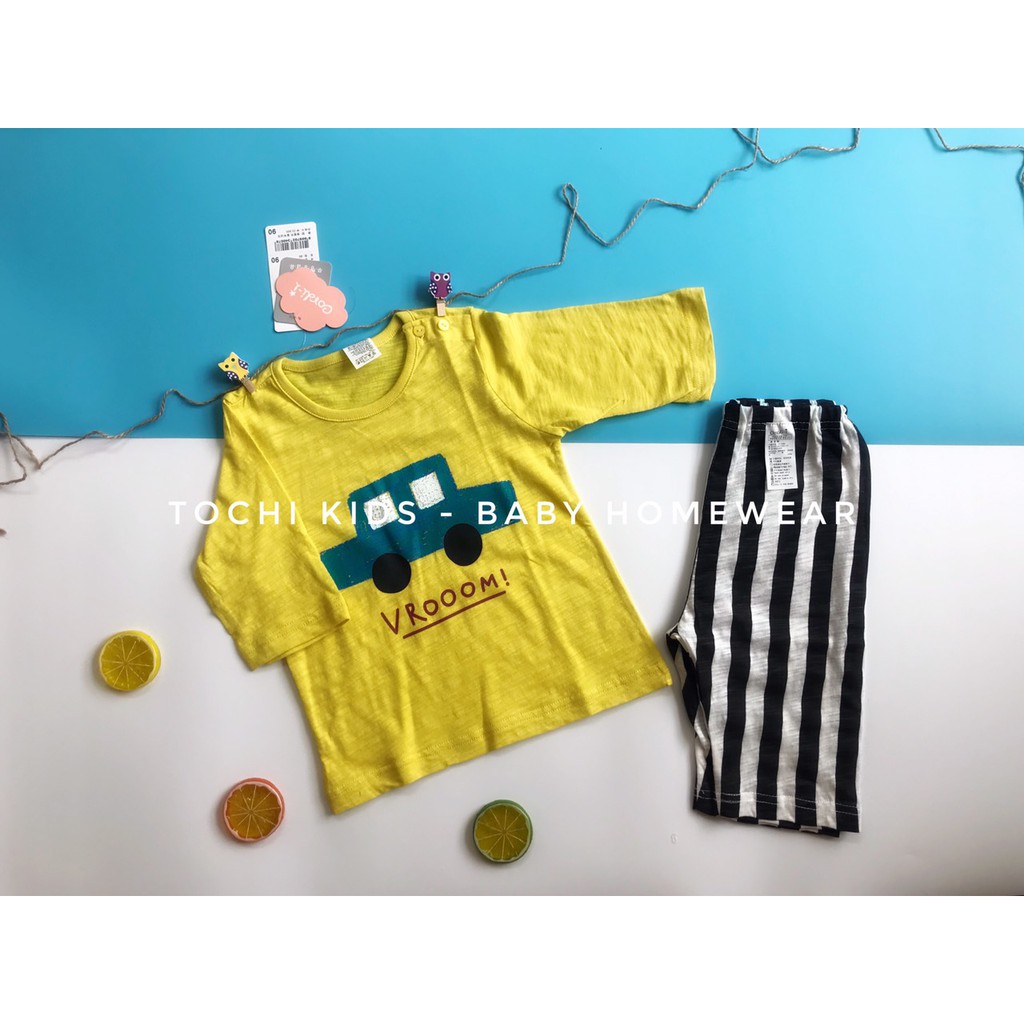 Bộ cotton giấy lửng tay bé trai Cordi-i chính hãng Hàn Quốc nhập khẩu - mặc hè thu/ điều hòa