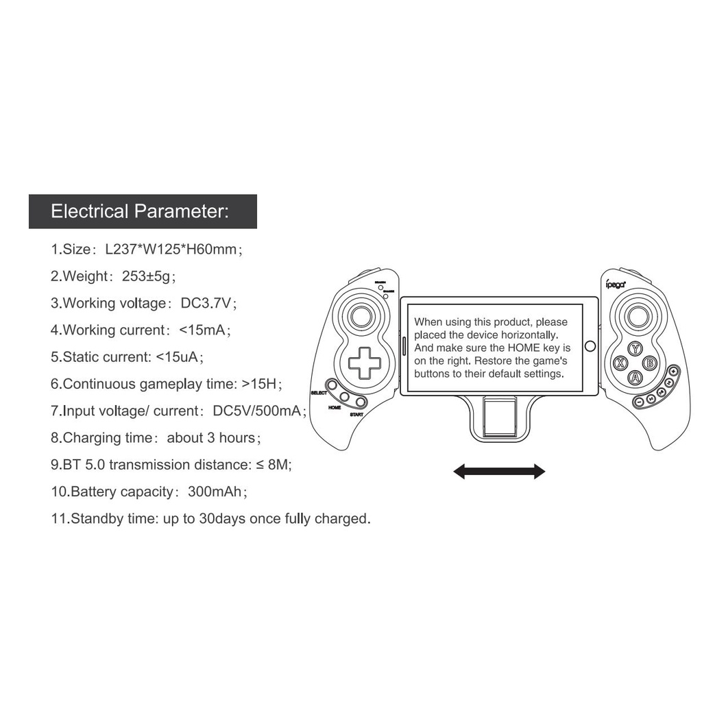 Tay Cầm Chơi Game IPEGA PG-9023S Kết Nối Bluetooth 5.0 Cho Điện Thoại Android IOS Máy Tính Bảng PC tv