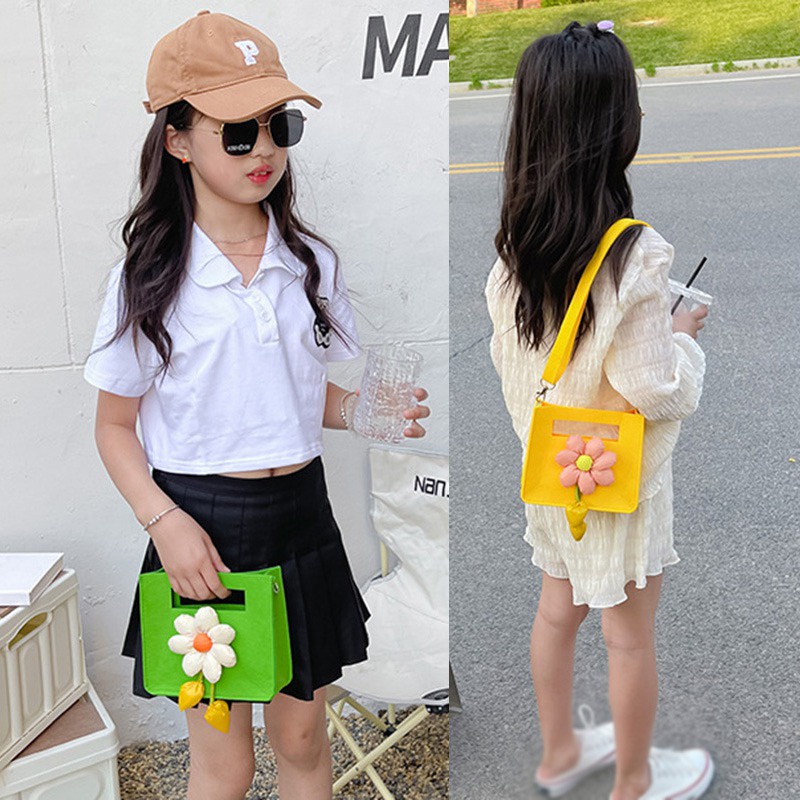 Ba Lô Đeo Vai Họa Tiết Hoa Màu Sắc Ngọt Ngào Phong Cách Phương Tây Cho Bé Gái
