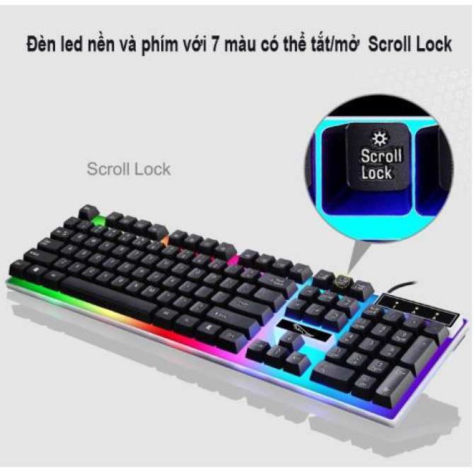 Bàn phím G21 đen LED giả cơ game chuyên dụng + LÓT