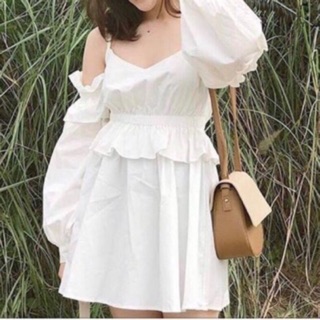 Váy xuông trễ vai bo eo ulzzang