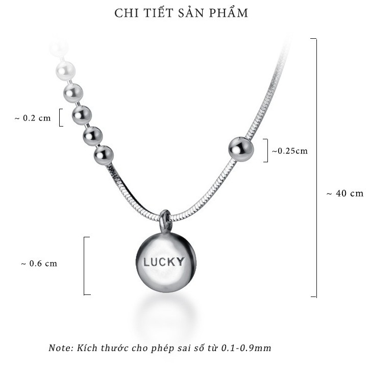 Vòng cổ Lucky cho nữ bạc ý S925, dáng vòng chorker mẫu mới nhất - DB2631 - Bảo Ngọc Jewelry