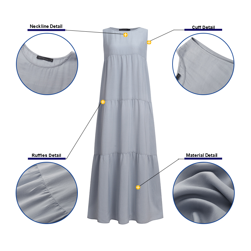 Đầm Maxi ZANZEA Không Tay Thời Trang Dành Cho Nữ