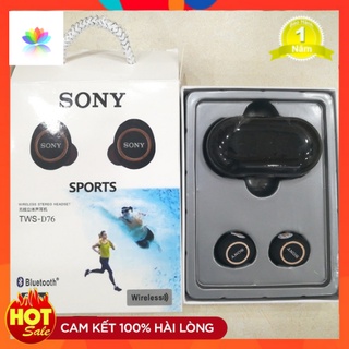 Tai nghe Bluetooth Đen Sony sport TWS-D76 Rất ấm Bass-treble rõ ràng - Bảo Hành 12 tháng