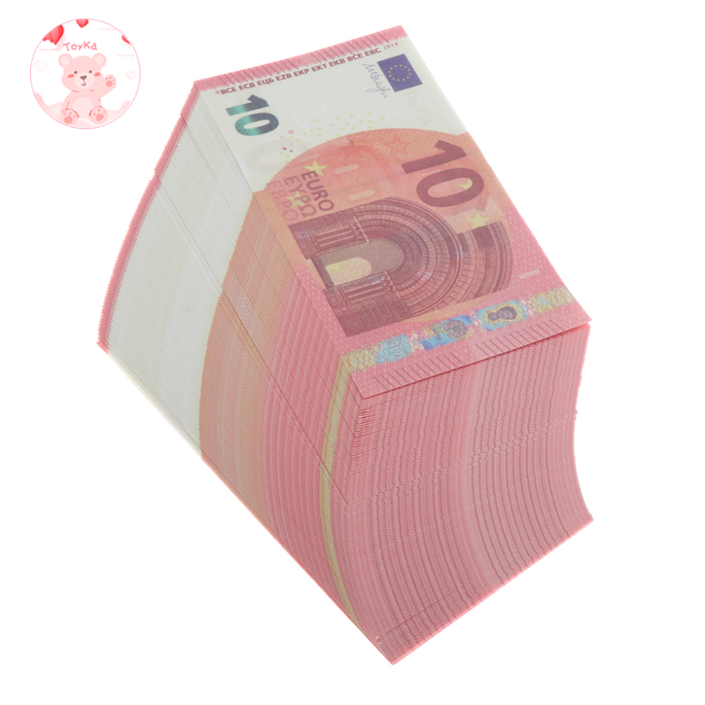 [whbadguy]100pcs Euro Props Play Fun Pretend Cash Prop, Denomination Magic Props to Make Movies and TV Shows More Realistic