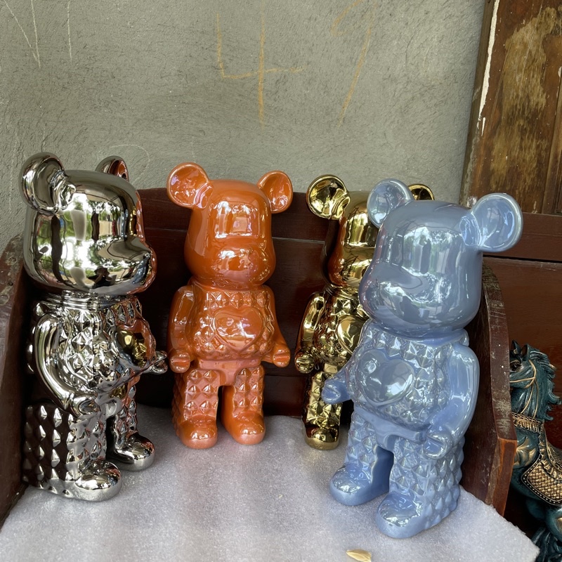 TƯỢNG GẤU KIM CƯƠNG-GẤU BẠO LỰC SƠN TĨNH ĐIỆN BẰNG GỐM SIZE 28CM