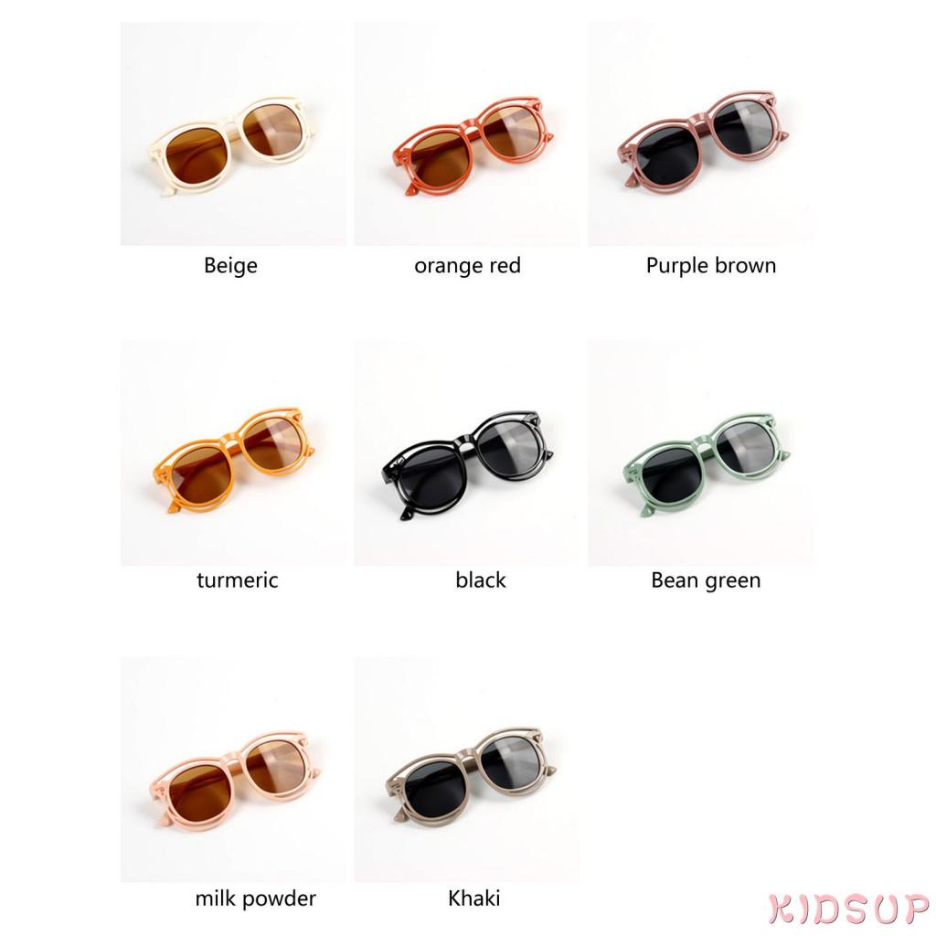 Kính râm thời trang chống tia UV màu sắc đơn giản dành cho bé 2-10 tuổi