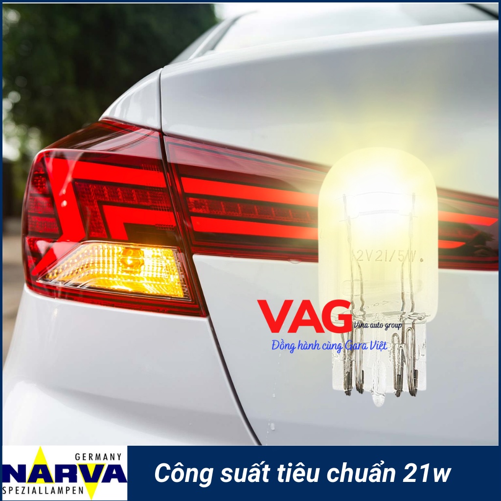 Bóng đèn phanh chân cắm W21/5W 12V chính hãng NARVA từ Đức