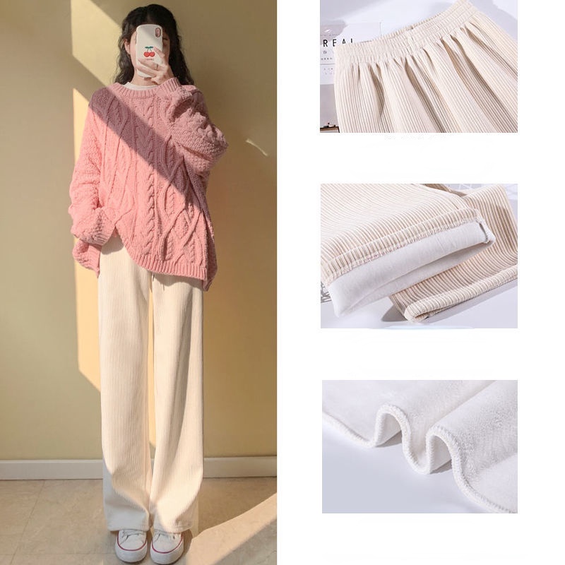 Quần dài ống rộng lưng cao thời trang năng động trẻ trung cho nữ