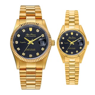 Đồng hồ đôi nam nữ dây kim loại Olym Pianus OP89322 MK OP68322 LK mặt đen thumbnail