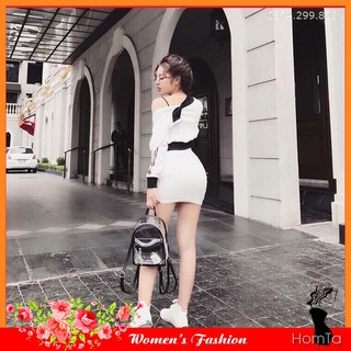 Set Đầm Body kèm áo khoác thun gân dày dặn chuẩn VNXK