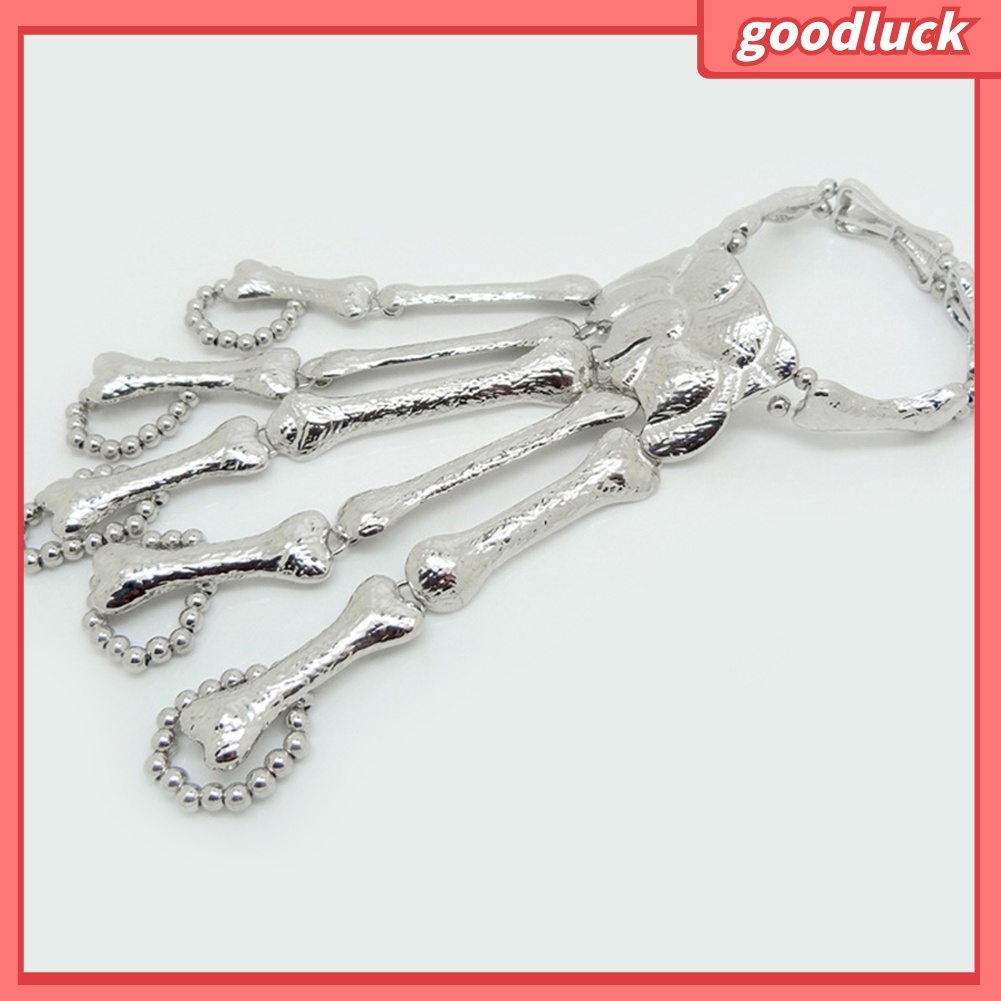 Vòng Tay Kiêm Nhẫn Hình Xương Bàn Tay Phong Cách Gothic Punk