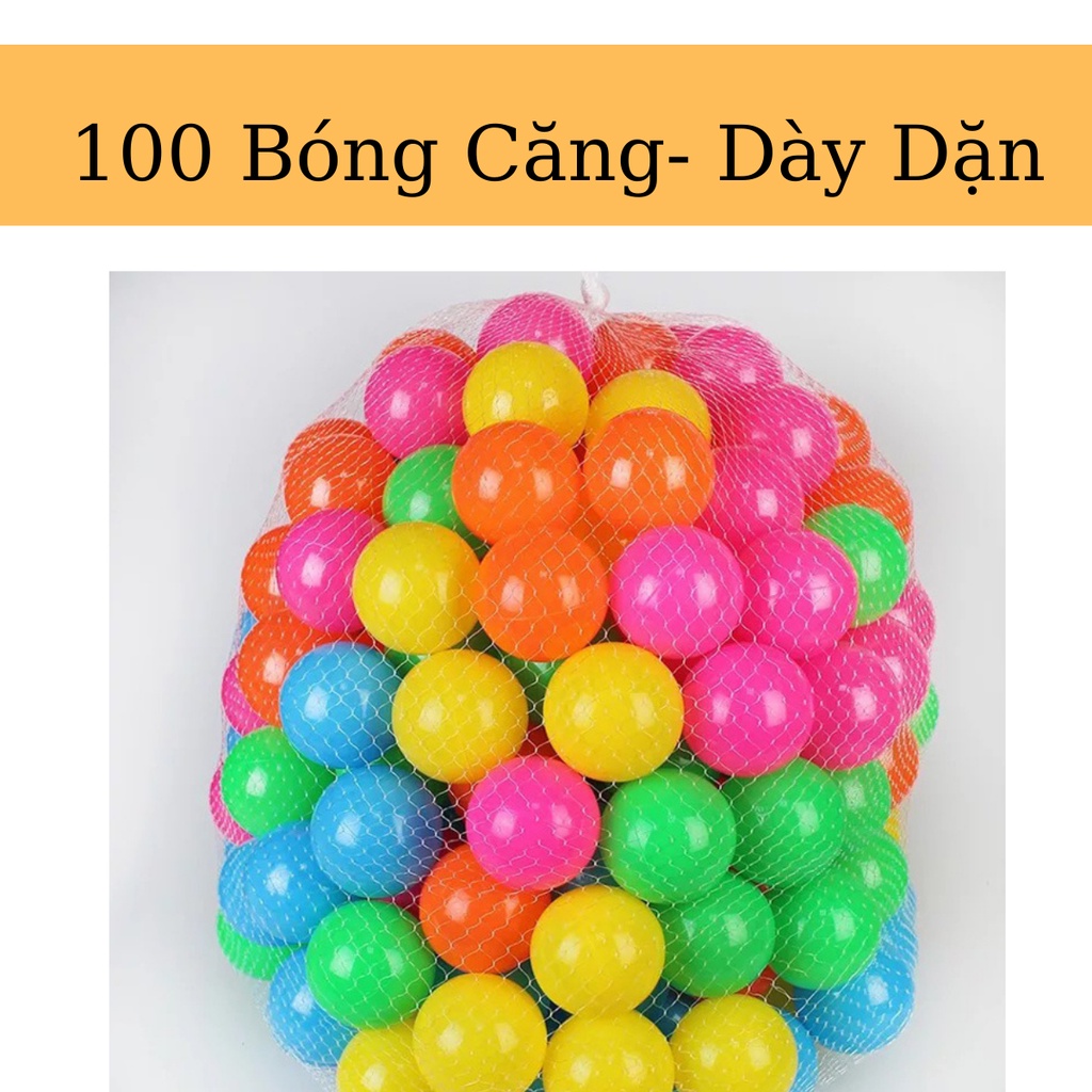 100 Quả Bóng Nhựa Đồ Chơi Cho Bé Loại Căng Dày Dặn Đa Sắc - Seven_mart