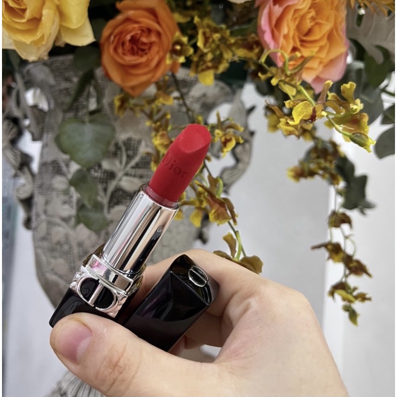 Son Dior Rouge Matte 999 size mini 1.5g unbox- Velvet 999 fullsize unbox