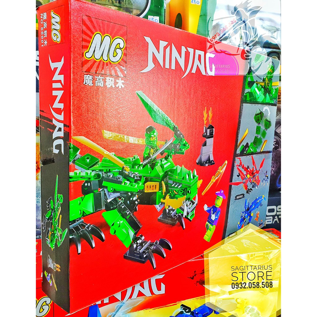 Xếp Hình LEGO lắp ráp rồng bay Ninjago 66001 ( XANH LÁ - 251 Pcs )