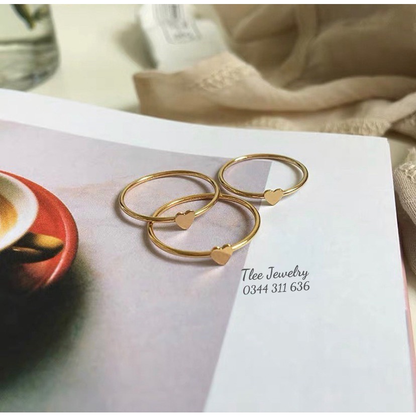 Nhẫn bạc nữ TLEE tim trơn mini basic TleeJewelry A0309