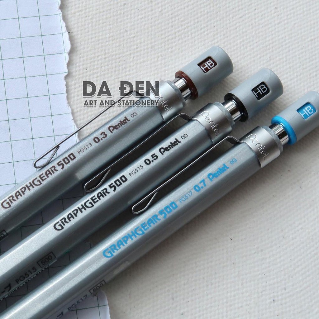 [DA ĐEN] Bút Chì Kim Kỹ Thuật Pentel Graphgear 500 03mm