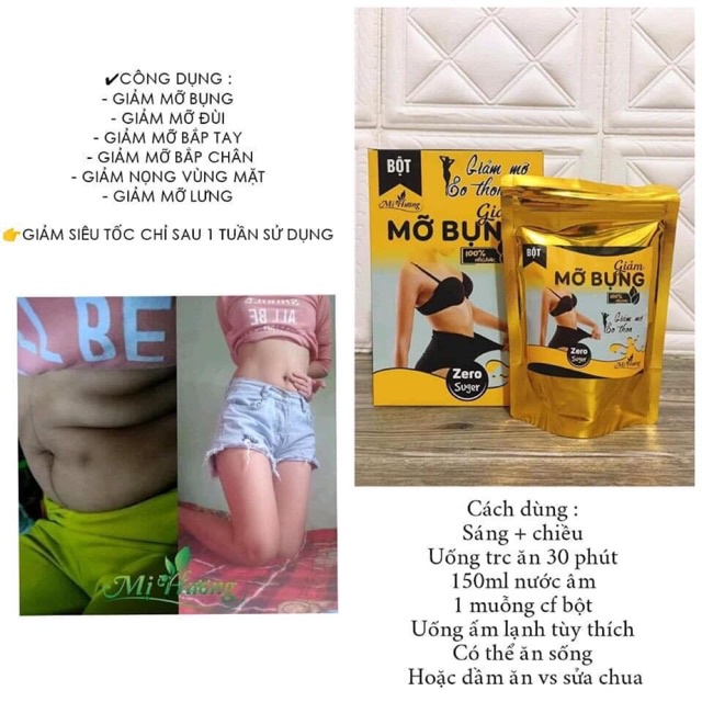 Bột Giảm Mỡ Bụng Mị Hương 250gr - Làm hoàn toàn từ Gạo lứt Yến Mạch Hạt Chia Lá Sen, Chè Vằng Giảm Cân An Toàn Hiệu Quả