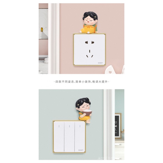 Miếng Dán Bảo Vệ Khung Công Tắc Điện Ba Chiều Kiểu Cổ Điển Cho Nữ