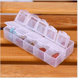 hộp nhựa 10 ngăn có nắp riêng 9 * 4 * 2cm