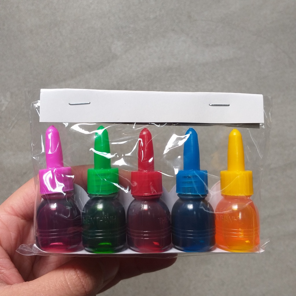Set 5 màu thực phẩm Thiên Thành dùng cho thực phẩm,tạo màu cho bánh kẹo,làm thạch...an toàn,dế sử dụng