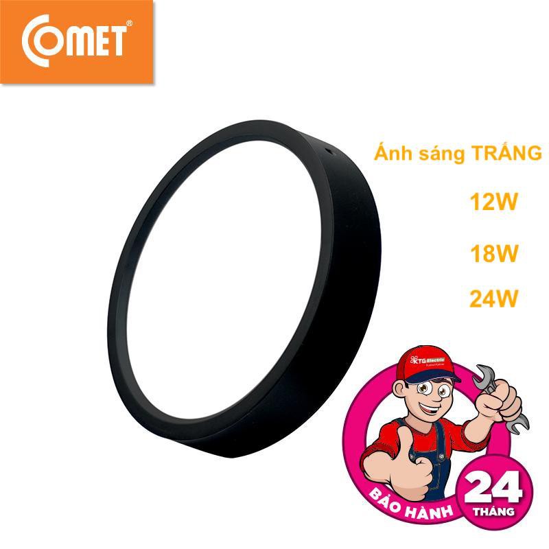 Đèn led ốp trần TRÒN lắp nổi, viền ĐEN, COMET CED121T-DB (nhiều công suất)