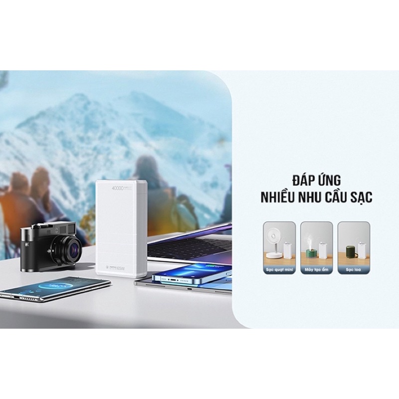 Pin sạc dự phòng 40000mah 65W Remax RPP-310 sạc cả máy tính