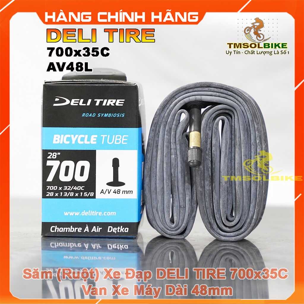 Ruột xe đạp 700x35C AV48mm DELI TIRE Săm xe đạp 700x35C AV48mm Van Xe Máy, Van Mỹ, Van Cối Dài 48mm