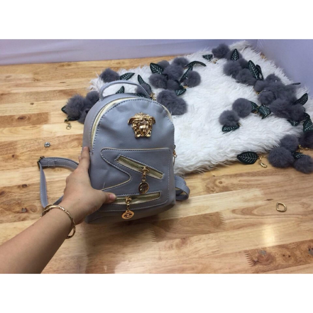 Ba lô da nữ Hàn Quốc cao cấp PM (xám)