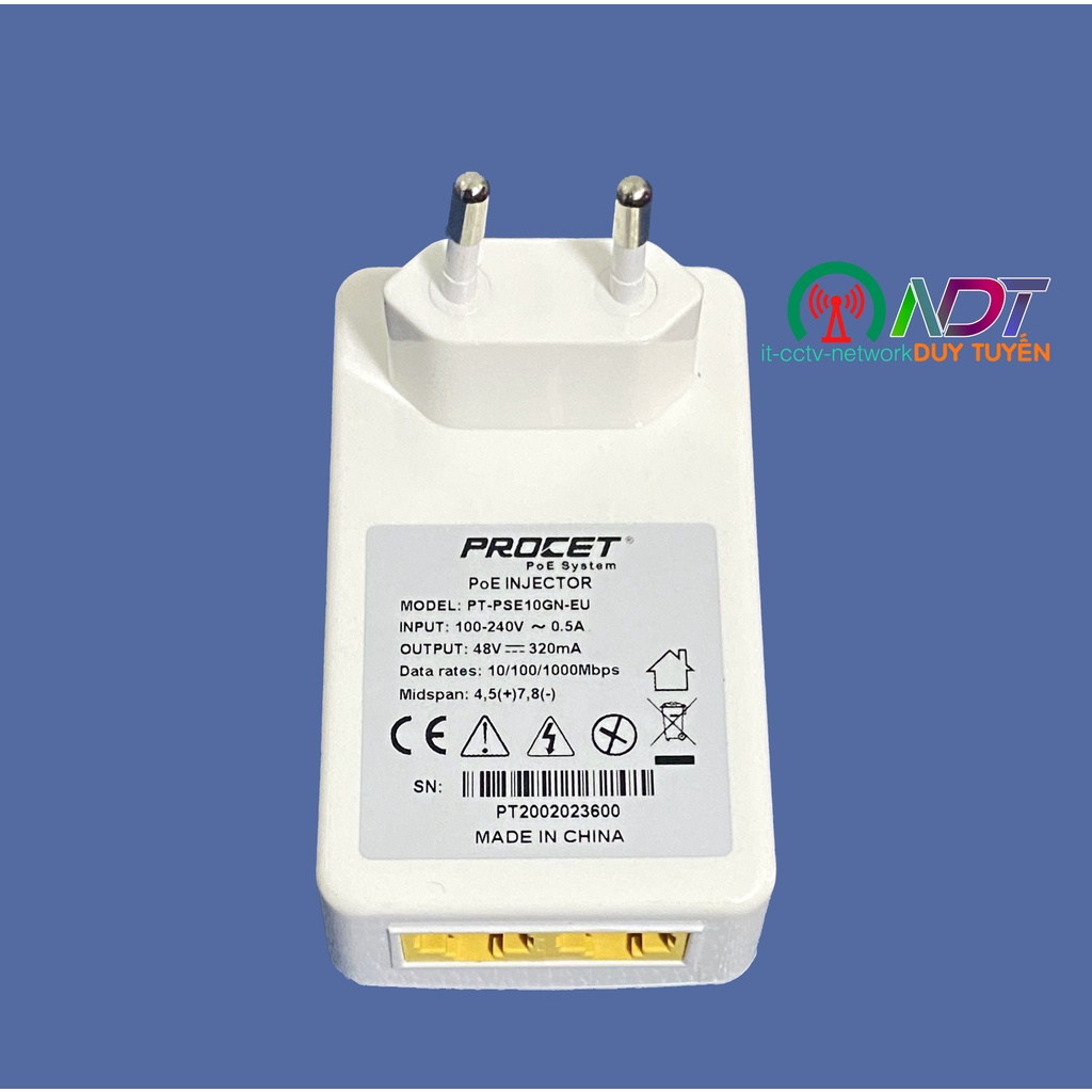 Nguồn POE ProCet 48V320mA   PT-PSE10GN-EU