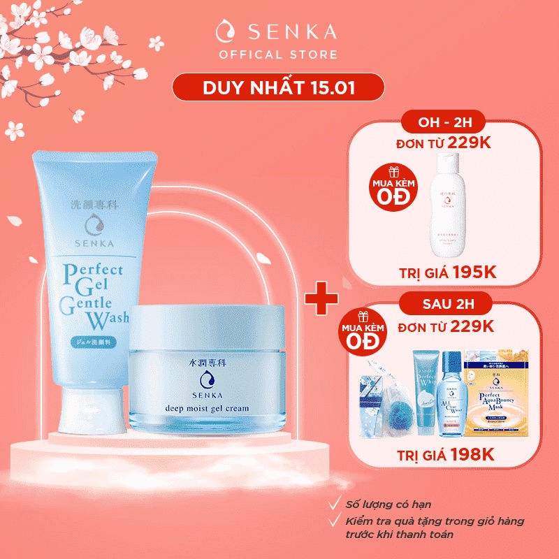 Bộ đôi Mặt nạ ngủ cấp ẩm chuyên sâu và Gel rửa mặt dịu nhẹ Senka (50g + 100g)_95230