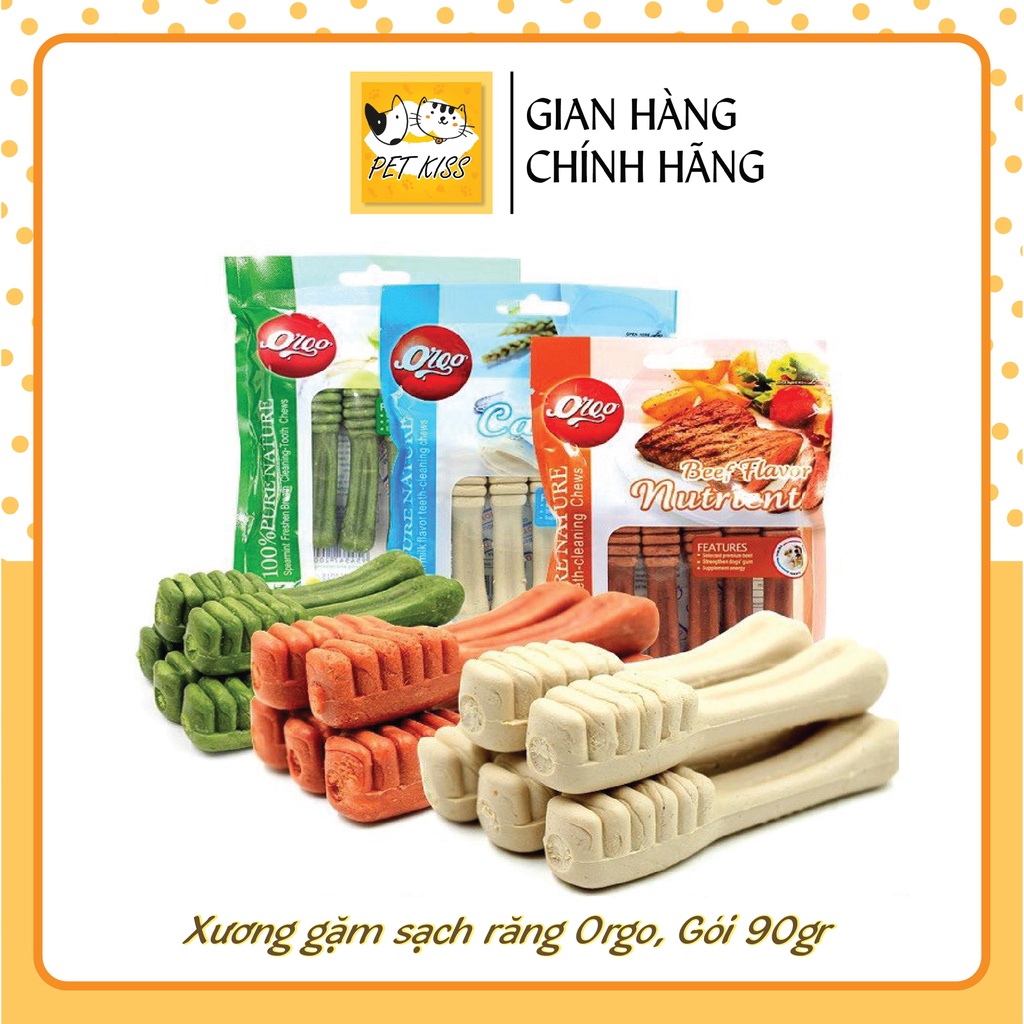 Xương Gặm Orgo Cho Chó Giúp Làm Sạch Răng, Bổ Sung Năng Lượng, Canxi 90Gr 4 Vị