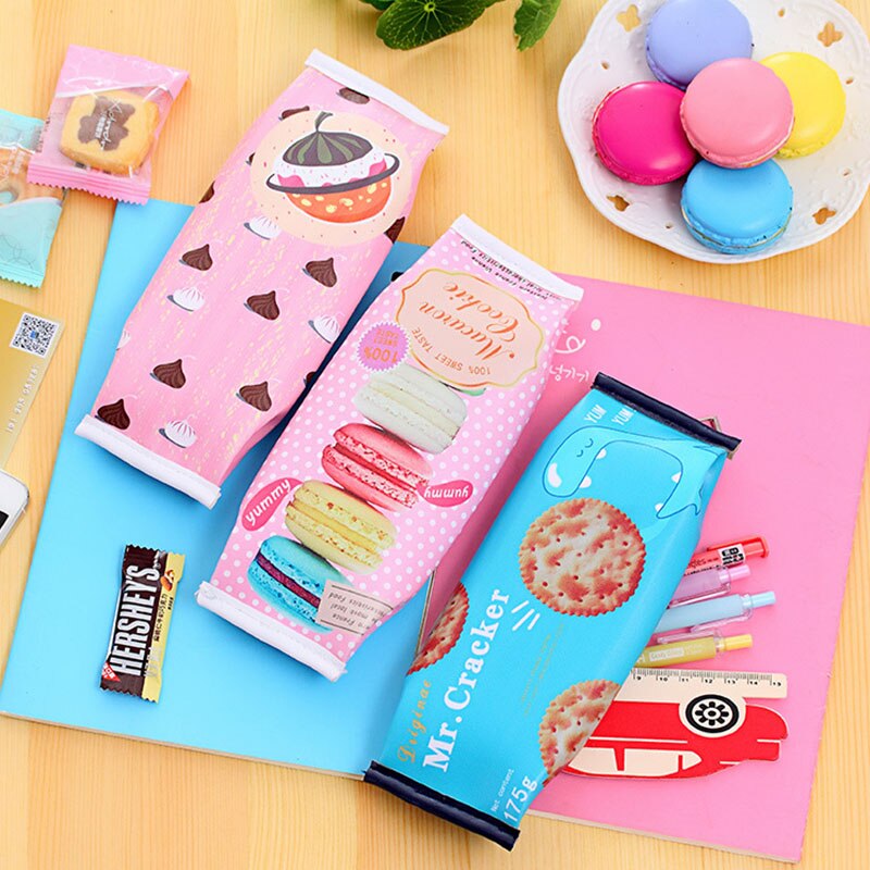 1 Túi Đựng Bút Hình Bánh Macaron Dễ Thương