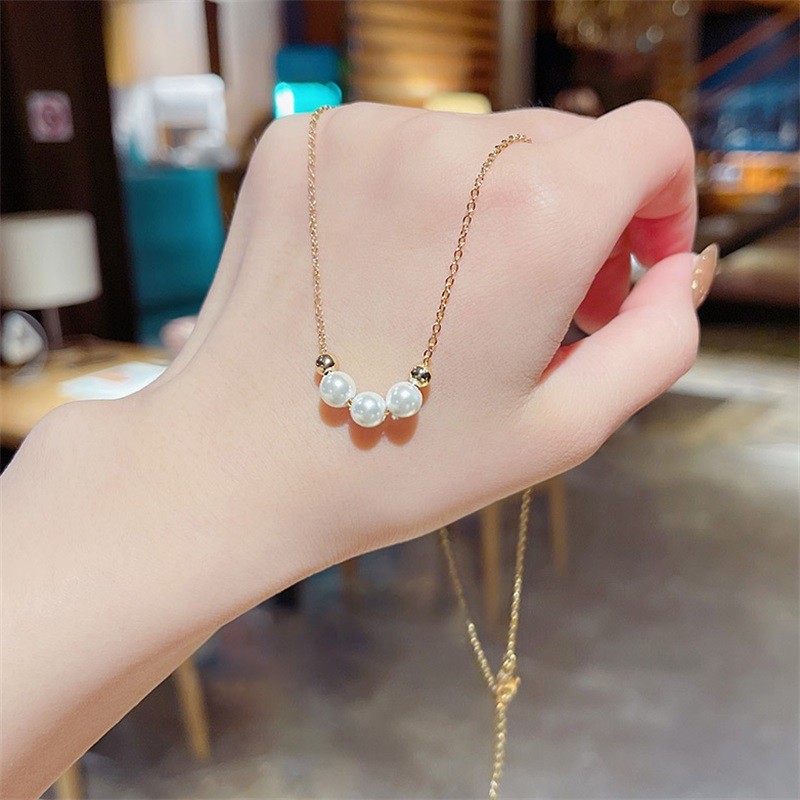 Dây chuyền ngọc trai bằng thép titan cao cấp
