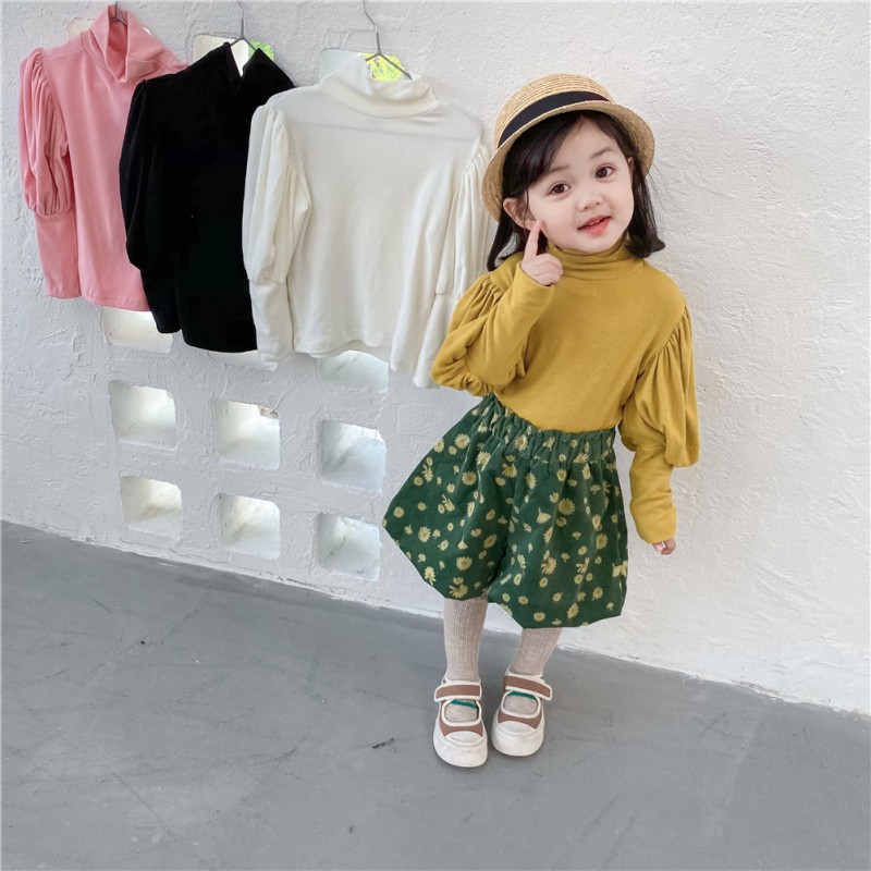 Áo Sơ Mi Tay Dài Cổ Cao Cho Bé 1-7 Tuổi