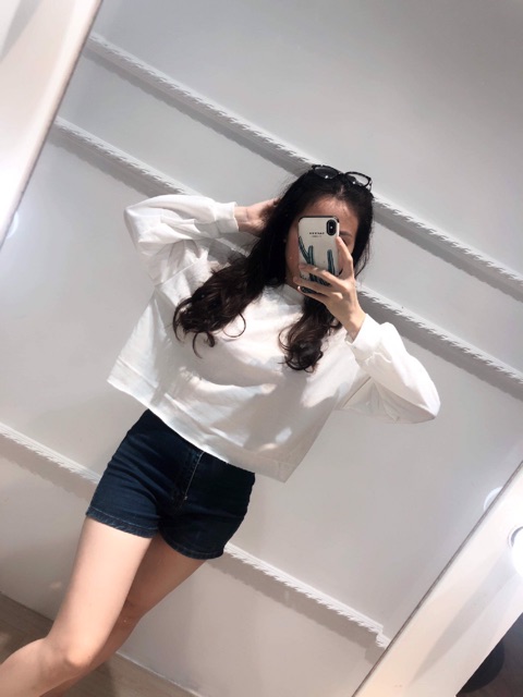 [Mã FASHIONT4WA2 giảm 10K đơn 50K] áo croptop dài tay chất da cá | BigBuy360 - bigbuy360.vn
