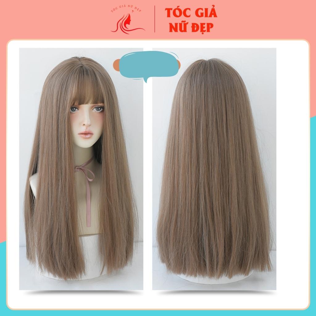 Tóc giả nữ nguyên đầu thẳng đuôi ngang, z7007, tặng kèm lưới wig