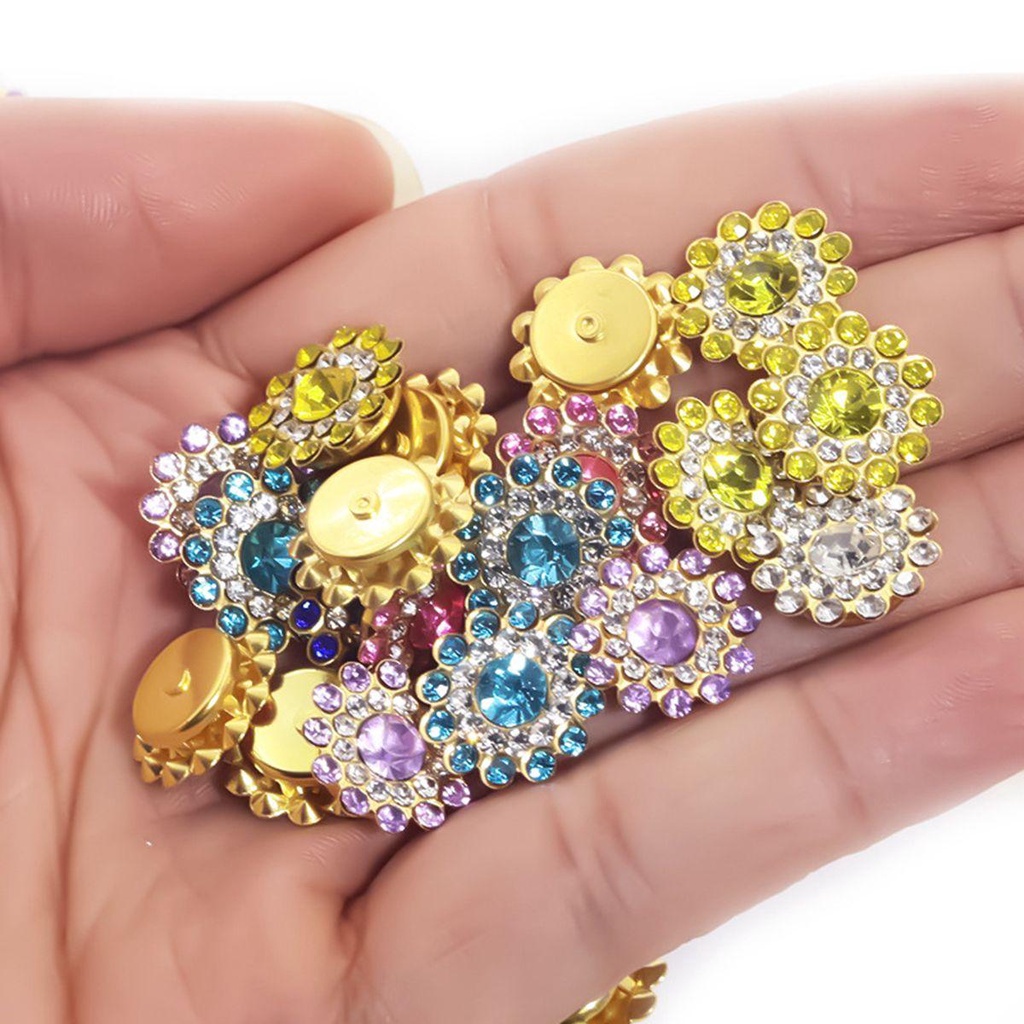 Nút Áo Hình Hoa Dùng Trang Trí Mũ DIY|Phụ Kiện Trang Trí Lưng Phẳng Độc Đáo Tiện Dụng