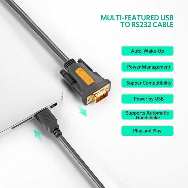 Cáp USB to Com RS232 DB9 Ugreen 1,5M-5M chinh hang bao hanh 18 thang