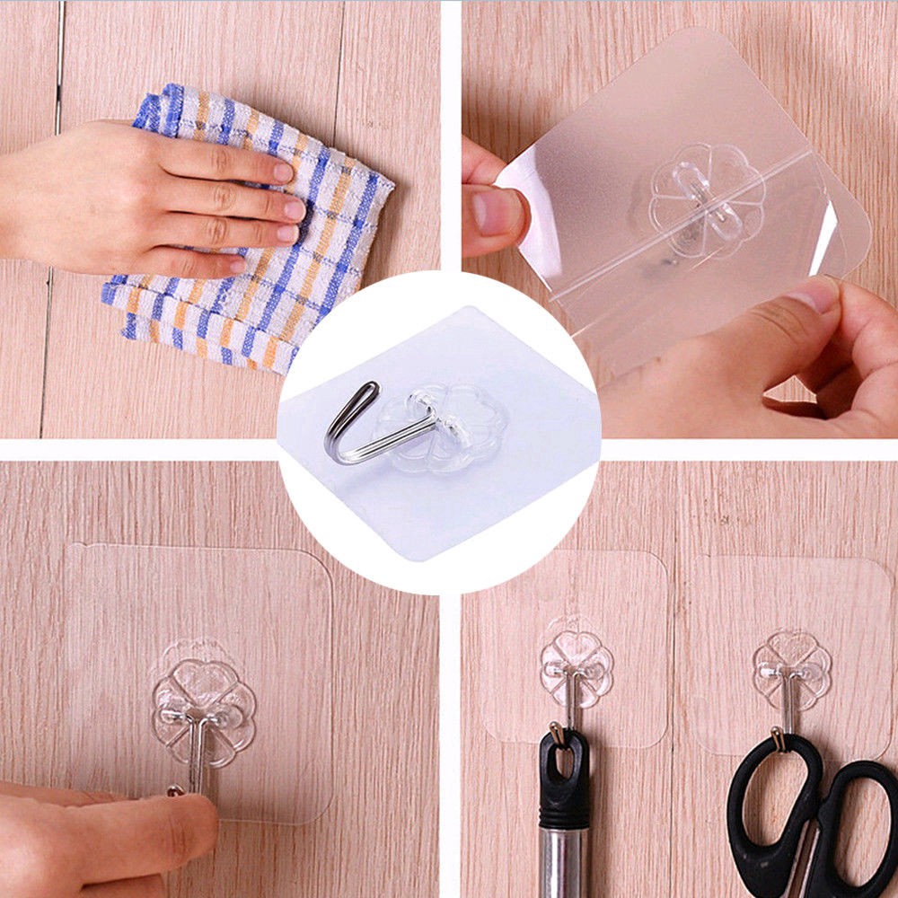 Set 2 Móc Treo Đồ Có Giác Hút Trong Suốt Tiện Dụng