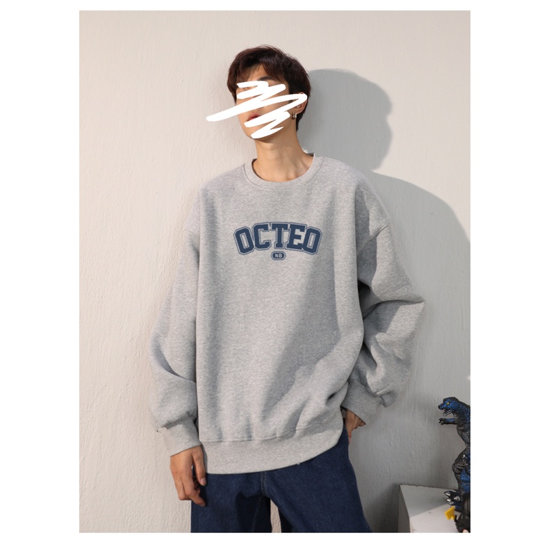 (Hot Trend ) Áo SWEATER Cổ Tròn Phong Cách OCTEO Trẻ Trung Chàng Trai Mùa Thu, Nỉ Ngoại Siêu Dày Dặn Thiết Kế Lịch Sự