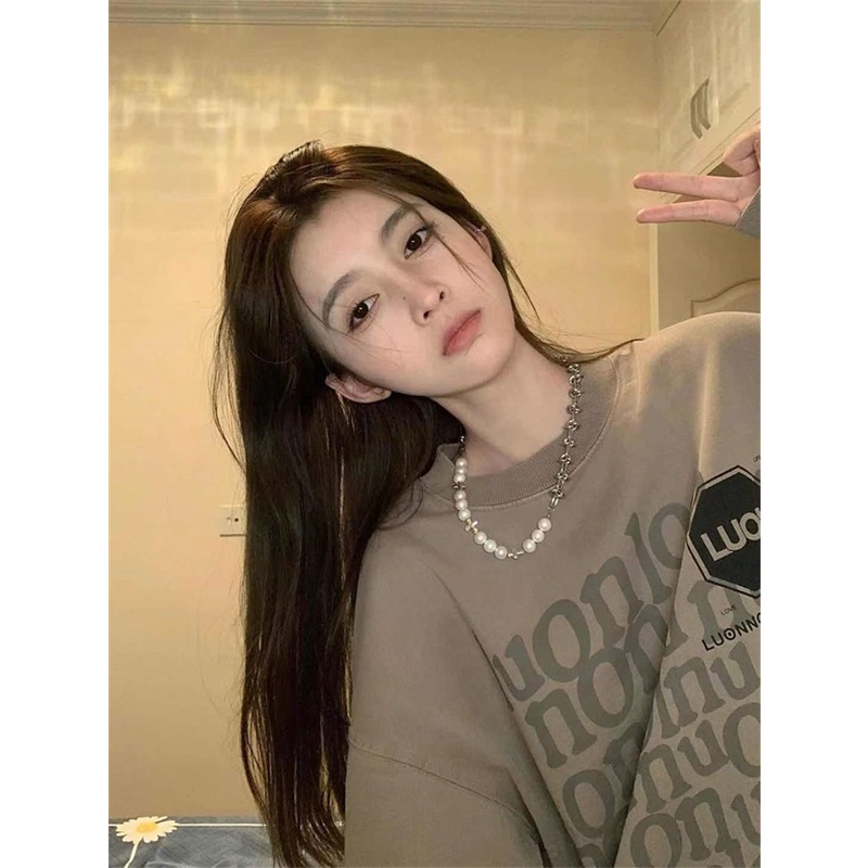 Áo nữ len unisex không mũ trùm đầu hàn quốc