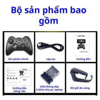 Tay game C9 kiểu Xbox 360, pc, android + đế + usb wifi