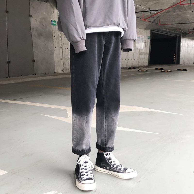 Quần Baggy Jean Ống Suông Nam Nữ Unisex Chất Dày Dặn Không Co Giãn | BigBuy360 - bigbuy360.vn